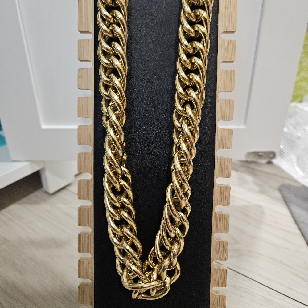 Gold Cuban Link Necklace Statement Jewelry